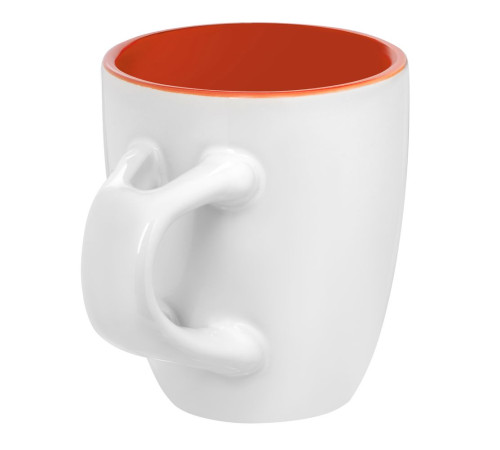 Кофейная кружка Pairy с ложкой, оранжевая с белой