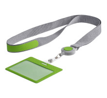 Чехол для карточки с лентой и ретрактором Devon, зеленый