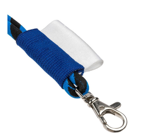 Шнурок для бейджа Tube Long, черный с синим