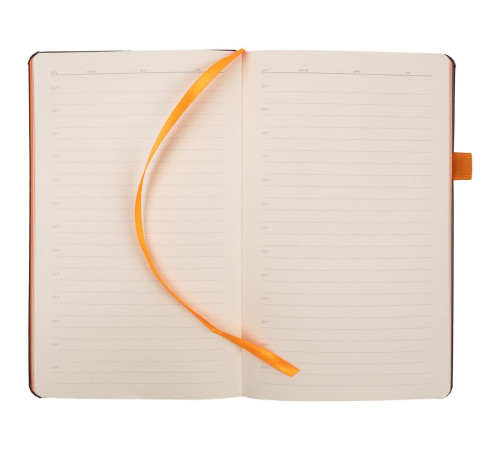 Ежедневник Ton, недатированный, черный с оранжевым