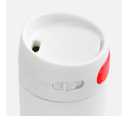 Термостакан X1 с цветной кнопкой, белый с красным