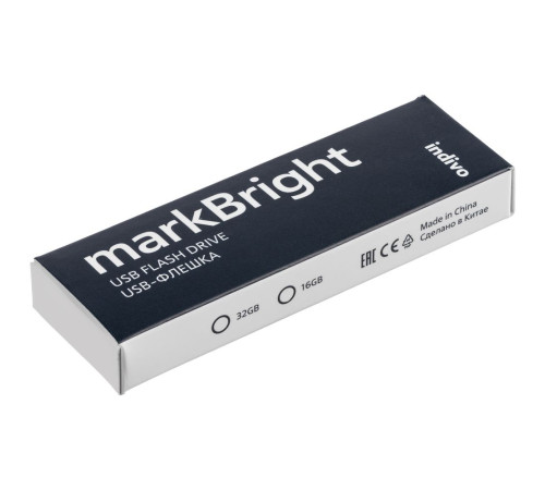 Флешка markBright с синей подсветкой, 16 Гб