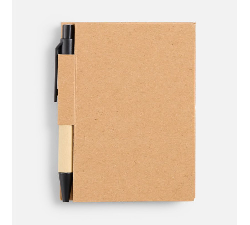 Мини-блокнот Eco Light с ручкой с черными элементами, ver.2