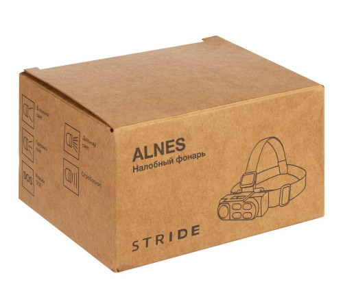 Налобный фонарик аккумуляторный Alnes, черный