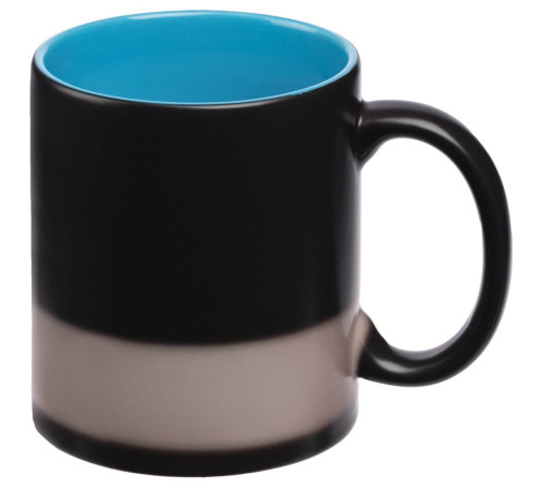 Кружка-хамелеон On Display, матовая, черная с голубым