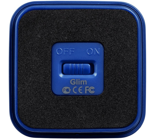 Беспроводная колонка с подсветкой гравировки Glim, синяя