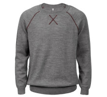 Джемпер Stitch с контрастной отделкой, серый с бордовым