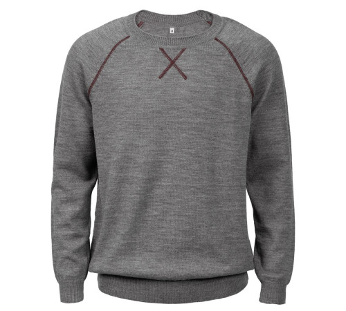 Джемпер Stitch с контрастной отделкой, серый с бордовым