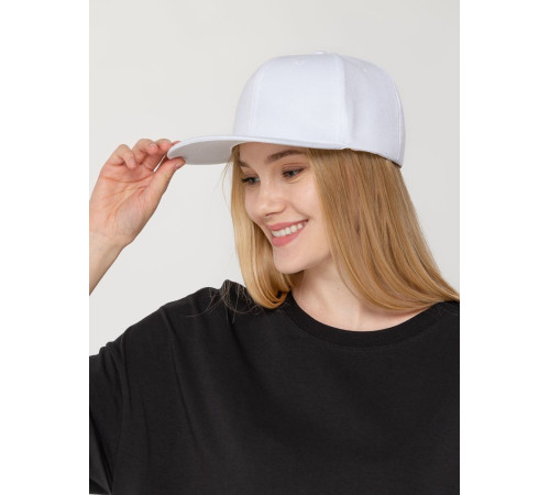 Бейсболка Snapback с прямым козырьком, белая