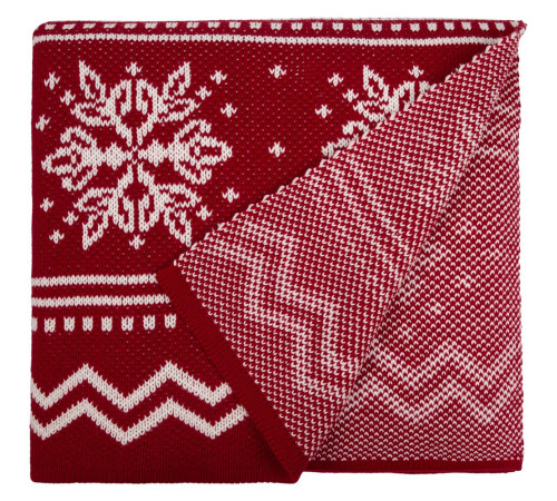 Плед Elnik, красный с молочно-белым