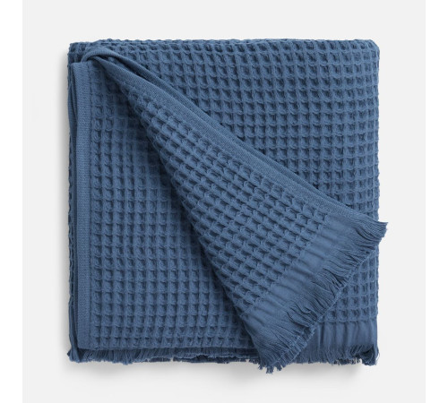 Плед вафельный Elenglect, темно-синий