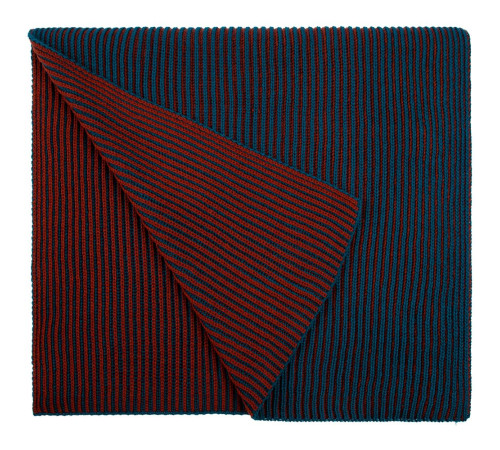 Шарф Nobilis, бирюзовый с терракотовым