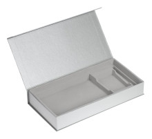 Коробка Planning с ложементом под набор с планингом, ежедневником, ручкой и визитницей, серебристая