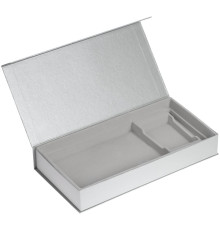 Коробка Planning с ложементом под набор с планингом, ежедневником, ручкой и визитницей, серебристая