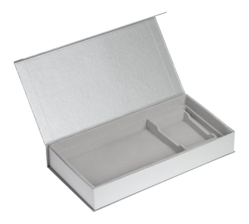 Коробка Planning с ложементом под набор с планингом, ежедневником, ручкой и визитницей, серебристая