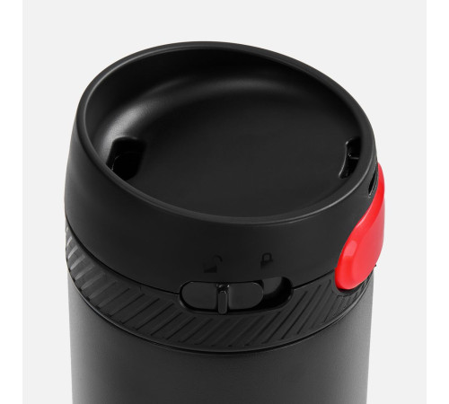 Термостакан X1 с цветной кнопкой, черный с красным