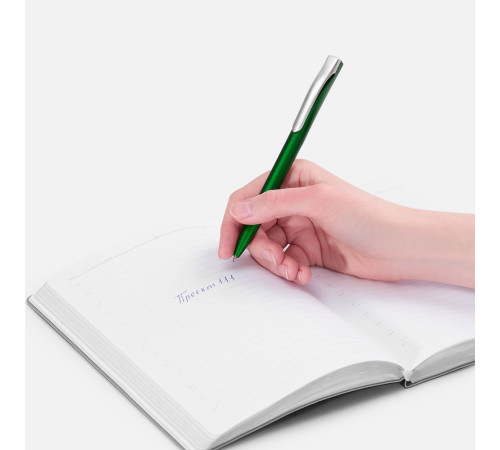 Ручка шариковая Pin Silver, зеленый металлик