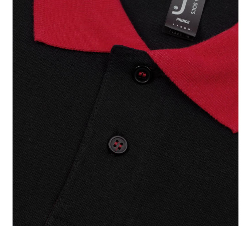 Рубашка поло Prince 190, черная с красным
