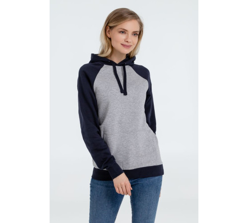 Толстовка унисекс Seattle, серый меланж с темно-синим