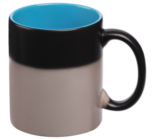 Кружка-хамелеон On Display, матовая, черная с голубым