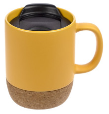 Кружка с пробковой подставкой Corky Walk, желтая