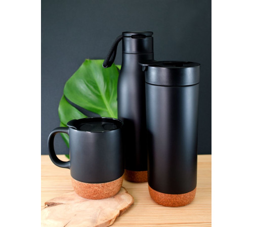 Термобутылка Steady, черная