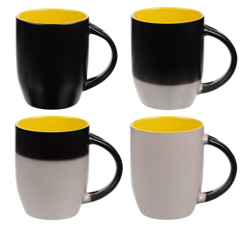 Кружка-хамелеон Melty с ложкой, черная с желтым