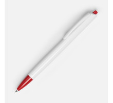 Ручка шариковая Tick, белая с красным