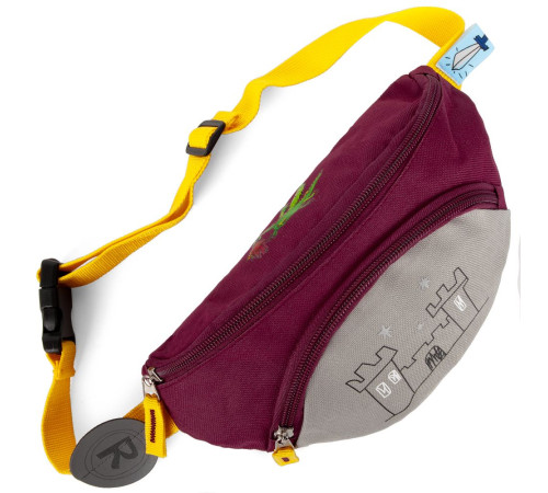 Поясная сумка детская Kiddo, бордовая с серым