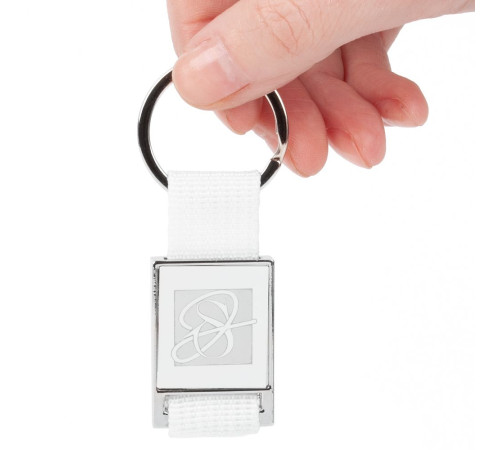 Брелок Stropp с тканевой вставкой, белый