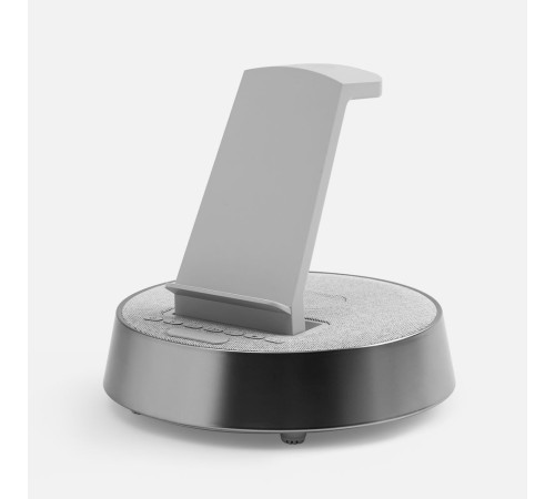 Bluetooth-колонка с беспроводной зарядкой и часами netEnergy, серая