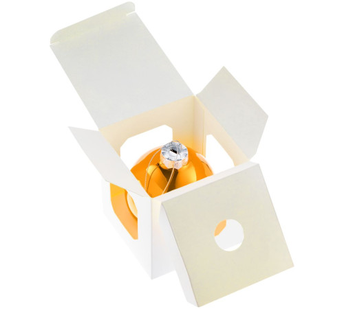 Елочный шар Finery Gloss, 8 см, глянцевый оранжевый