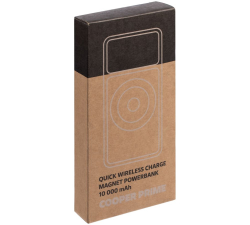 Магнитный беспроводной аккумулятор Cooper Prime 10000 мАч, темно-серый