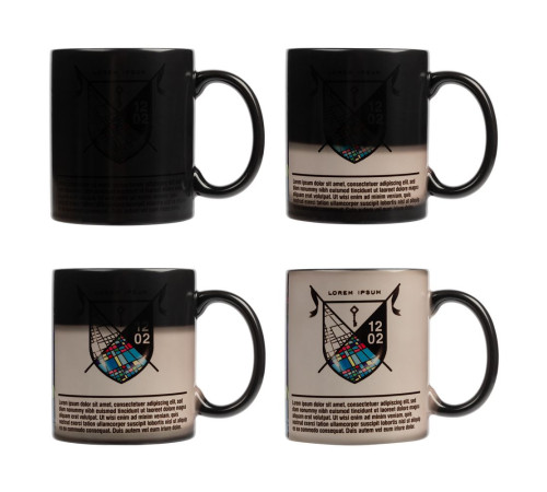 Кружка «Хамелеон», глянцевая, черная