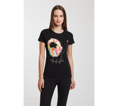 Футболка женская Feel The Beat, черная