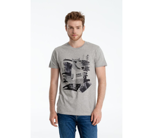 Футболка «Волка футболка», серый меланж