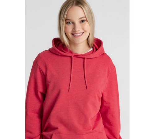 Толстовка с капюшоном унисекс Hoodie, красный меланж