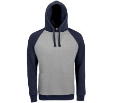 Толстовка унисекс Seattle, серый меланж с темно-синим