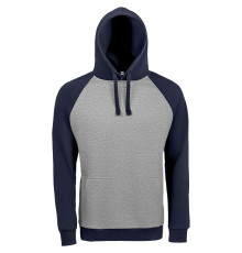 Толстовка унисекс Seattle, серый меланж с темно-синим