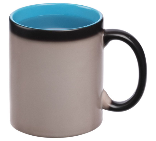 Кружка-хамелеон On Display, матовая, черная с голубым