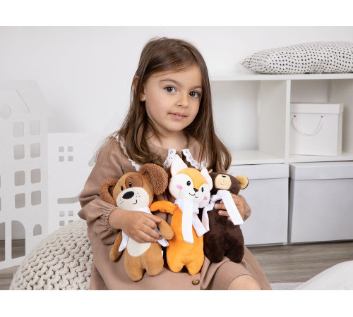 Мягкая игрушка Beastie Toys, мишка с белым шарфом