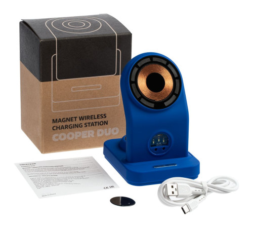 Зарядная станция с подсветкой Cooper Duo, синяя