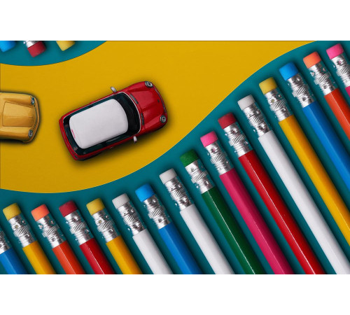 Карандаш простой Hand Friend с ластиком, белый