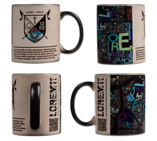 Кружка «Хамелеон», глянцевая, черная