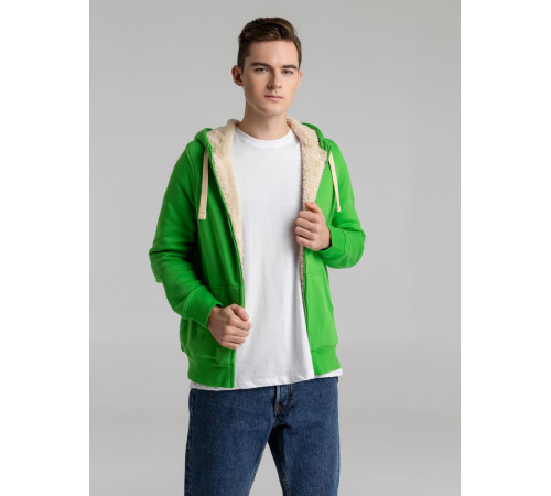 Толстовка унисекс на молнии Sherpa 280, ярко-зеленая