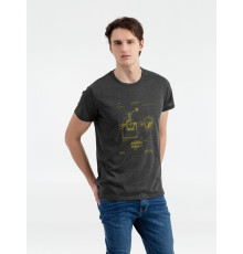 Футболка приталенная Old Patents. Coffee Mill, черный меланж