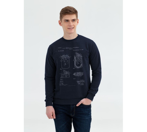 Свитшот Old Patents. Lighter, темно-синий