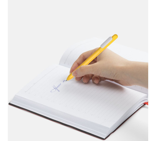 Ручка шариковая Swiper, желтая с белым