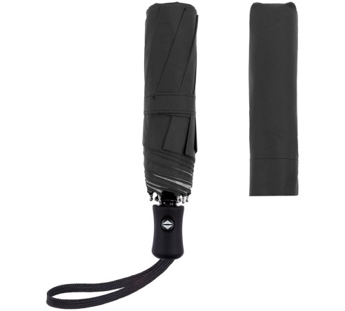 Зонт складной Manifest Color со светоотражающим куполом, черный