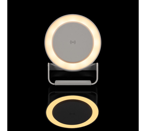 Лампа с колонкой и беспроводной зарядкой moonLight, белая